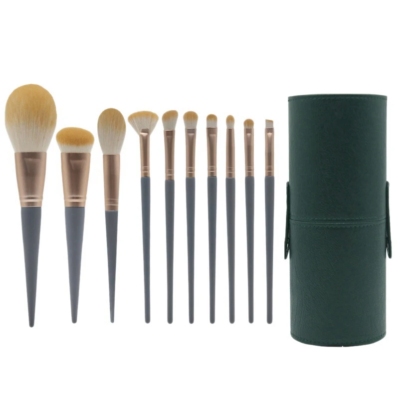 

10Pcs Professional Makeup Brushes Set Beauty Tools Eyeshadow Foundation Make Up Brushes Cosmetics Set with Storage Tube