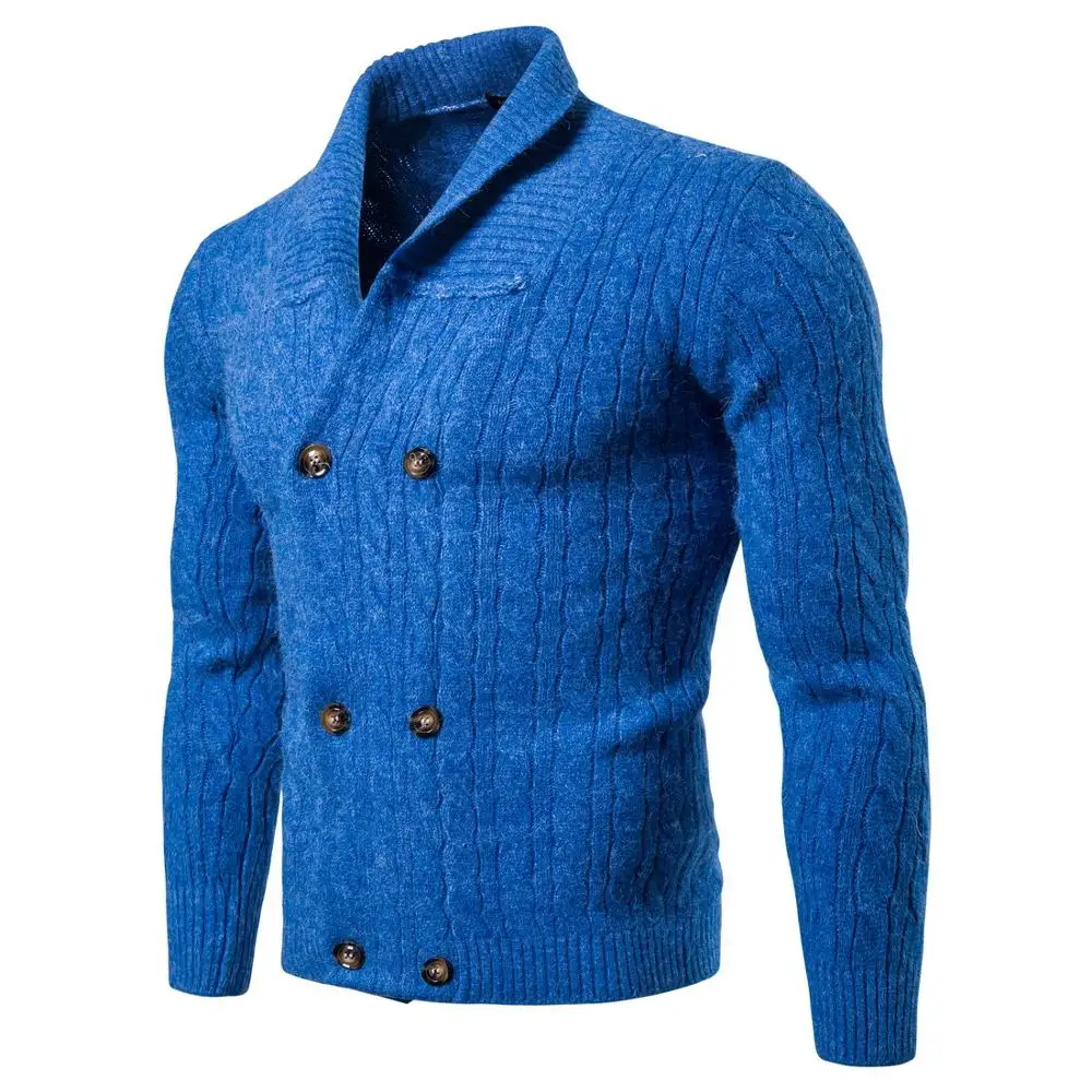 

Повседневный мужской свитер, облегающий трикотажный свитер в полоску с круглым вырезом, осень 2019, мужской свитер