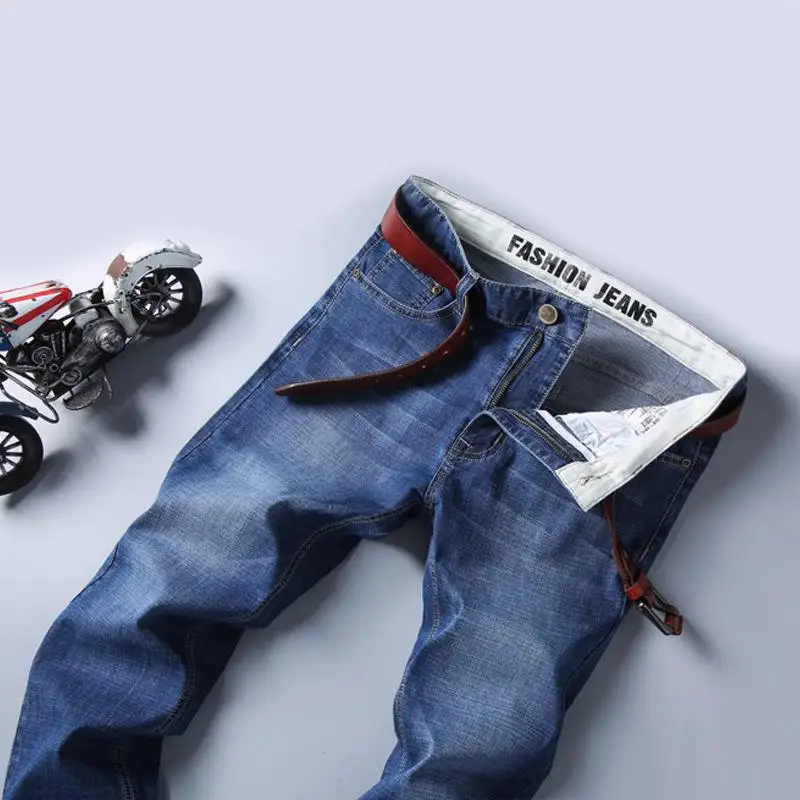 

Men's Fashion Trend Locomotive Jeans Embroidery Trousers Male Ripped Denim Pants