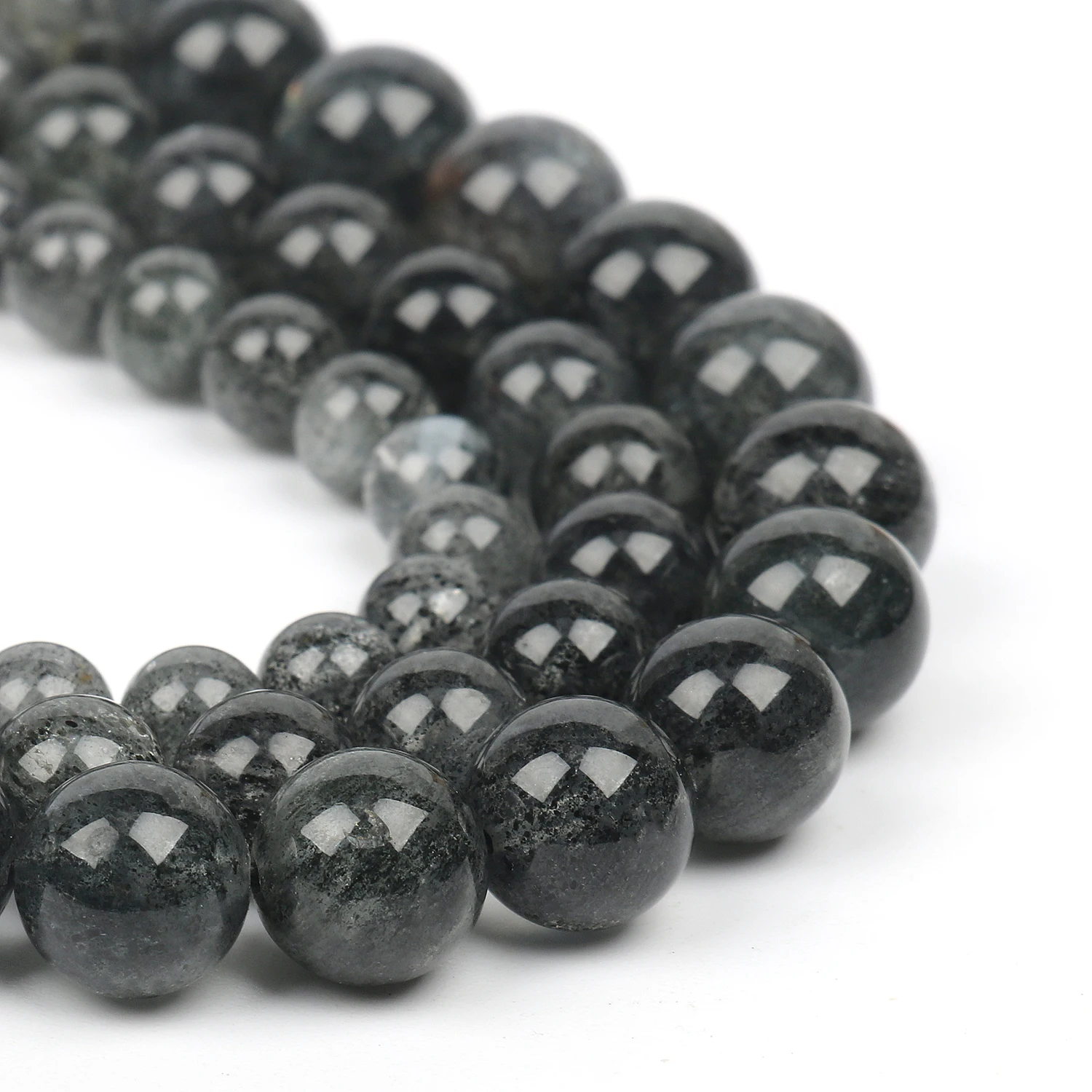 

High Quality Natural Stone Black Mica Round Beads 15inch 6 8 10mm Loose Spacer Beads for Jewelry Making DIY Bracelets Necklaces