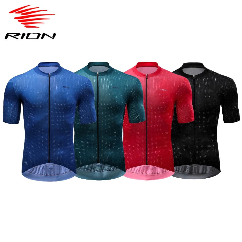 RION Men Cycling Jersey Motocross Summer Bicycle Shirt MTB Downhill Maillot Stripe Bike Short Sleeve Breathable Clothing | Спорт и