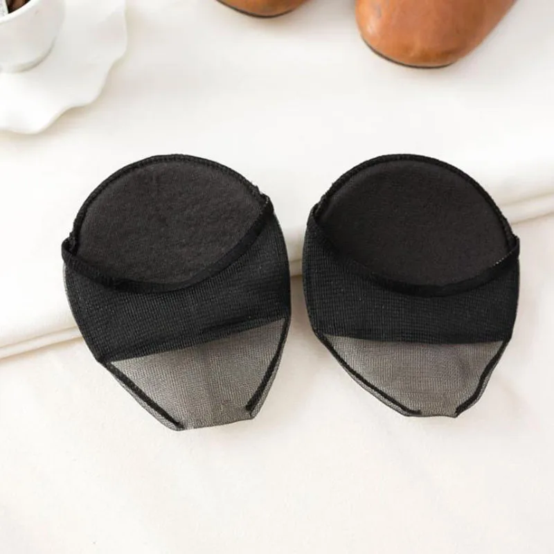 Небесно-голубой Women Yogis Socks Sponge Silicone Anti-slip Lining Open Toe Heelless Liner Sock Invisible Forefoot Cushion Foot Pad Cotton Socks - Цвет: Небесно-голубой