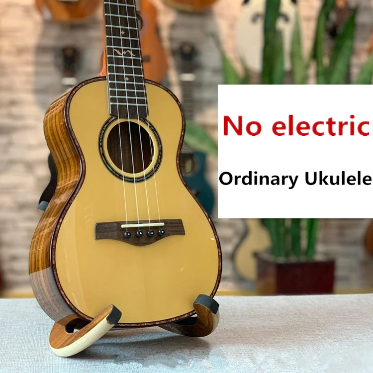Ordinary Укулеле 23 26 дюймов Массив ели палисандр мини Electri Tenor акустические гитары 4 струны укулеле установить пикап туристическая гитара - Цвет: Ordinary