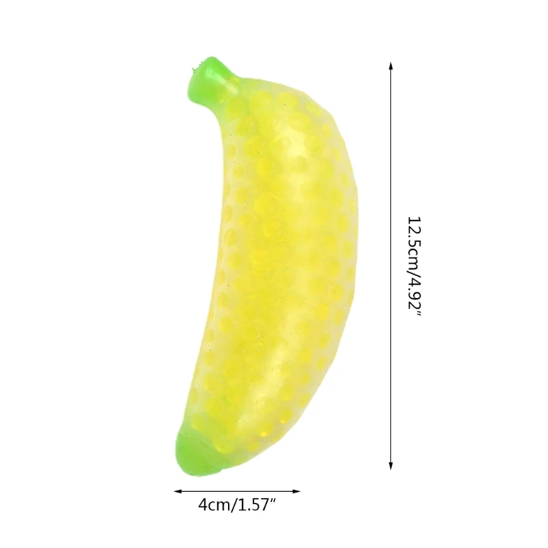 

Spongy Banana Bead Stress Ball Toy Squeezable Soft Fruit Shape Sensory Adult Decompression Child Fidgeting Rebound Squeeze Toys
