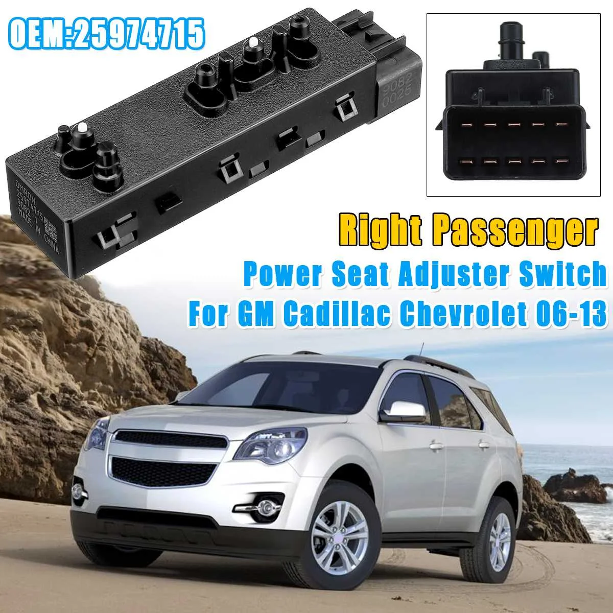

Front Right Passenger 8 way Power Seat Switch For Buick for Chevrolet for Cadillac SRX for GMC 2006-2013 #25974714 25974715