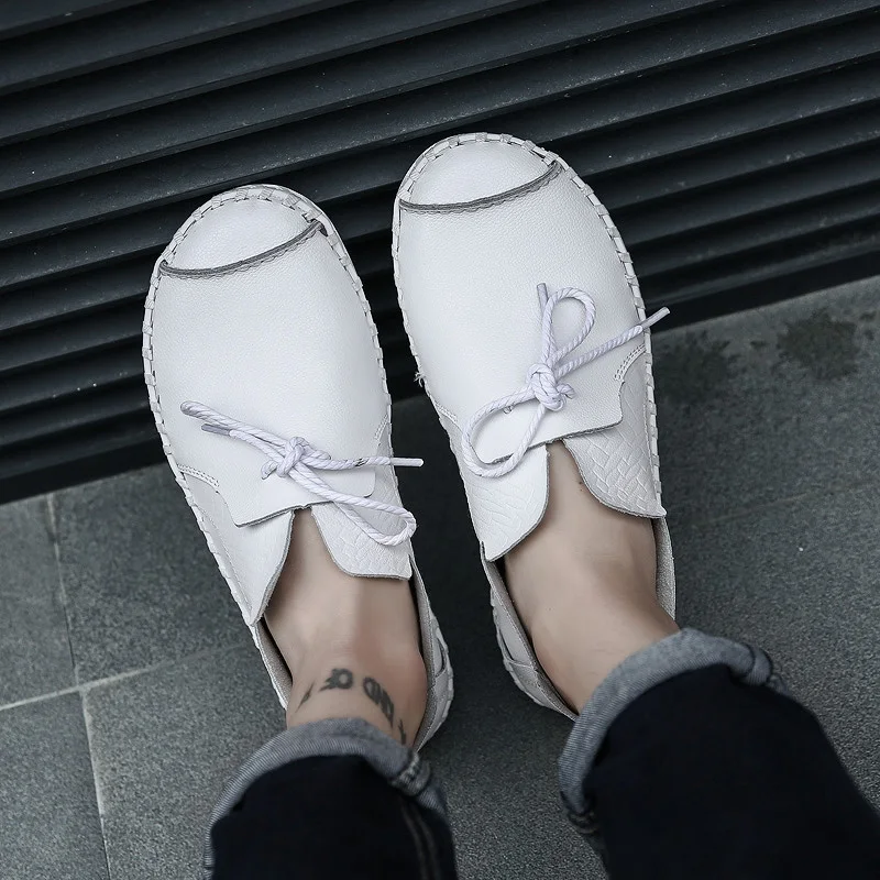 Мужские кожаные повседневные туфли водонепроницаемая рабочая обувь модные