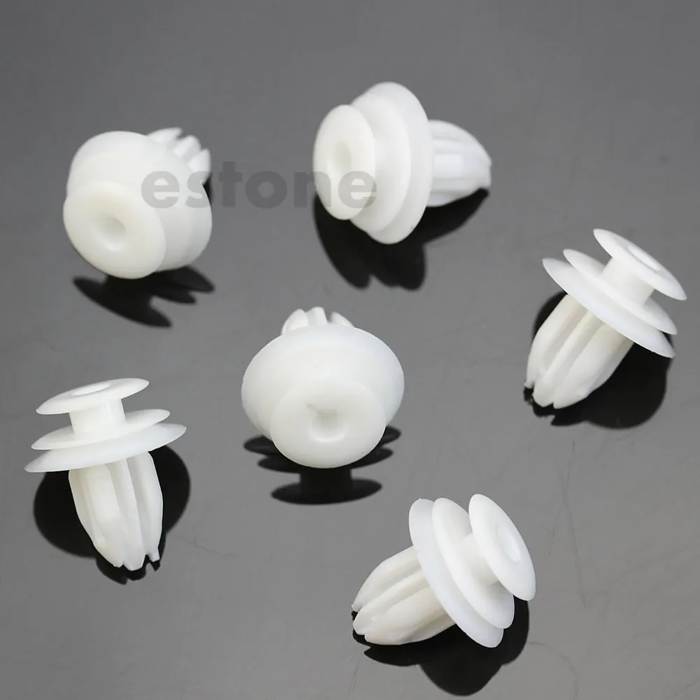 

X7AE 10pcs Nylon Trim Board Panel Retainer Clips Fasteners White for toyota
