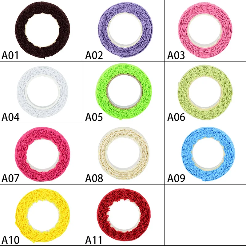 

2Yards*18mm Adhesive Lace Tape Multicolor Crochet Lace Roll Ribbon Tape Sticker DIY Embroidered Decoration Stationery Supplies 7