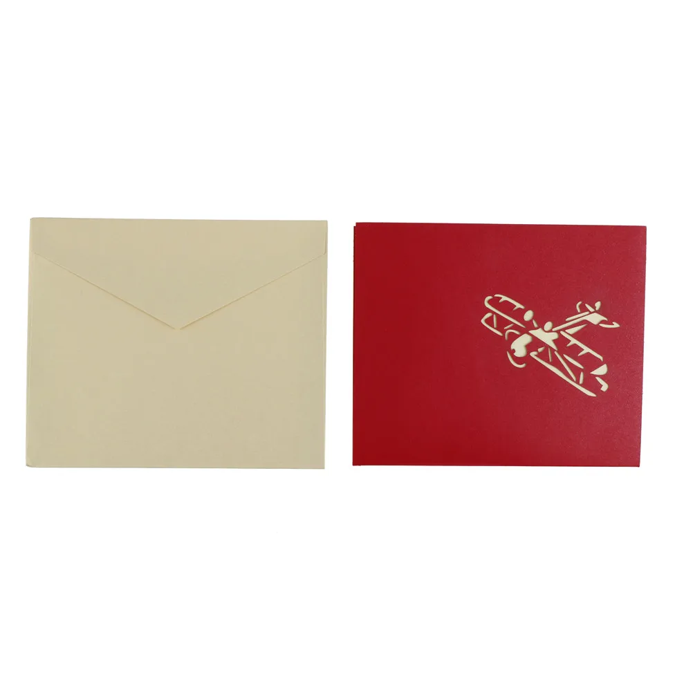 Поздравительные открытки на день рождения модель самолета 3D лазерная вырезка