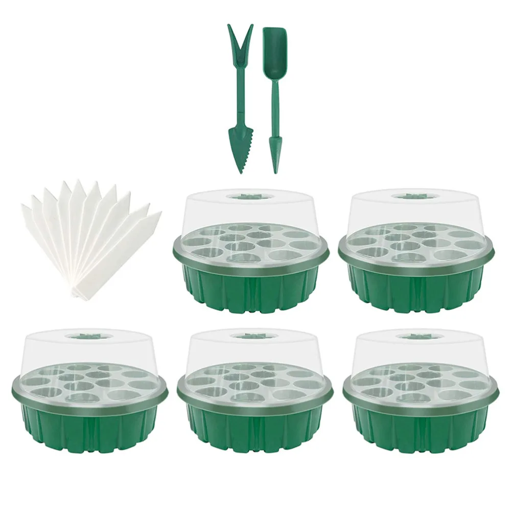 

17pcs 13 Cells Nursery Box Set Starting Tray Plant Sprouting Boxes
