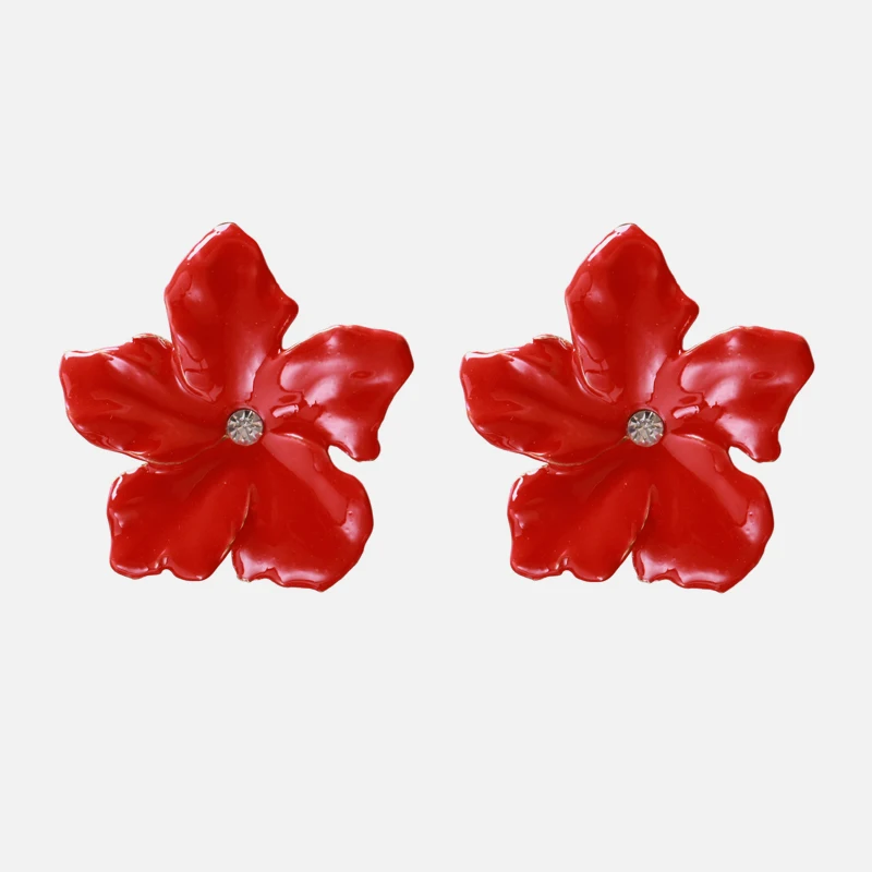 Серьги Ztech Boho в этническом стиле, большие красные подвески, серьги ручной работы с большими бусинами, массивные серьги, вечерние Висячие висячие серьги, рождественский подарок - Окраска металла: E1812