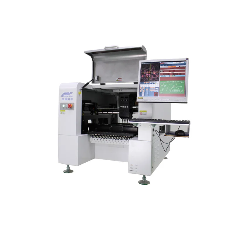 

Top Quality SMT Chip Mounter Led Manufacturing Machine With Guide Rail HW-T4SG-50F For 0201 Solar Mounting System