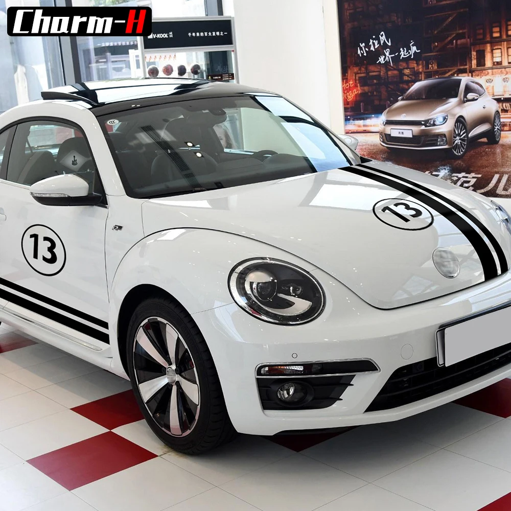 Виниловая наклейка для Volkswagen Beetle набор стильных стикеров на крышу с двойными