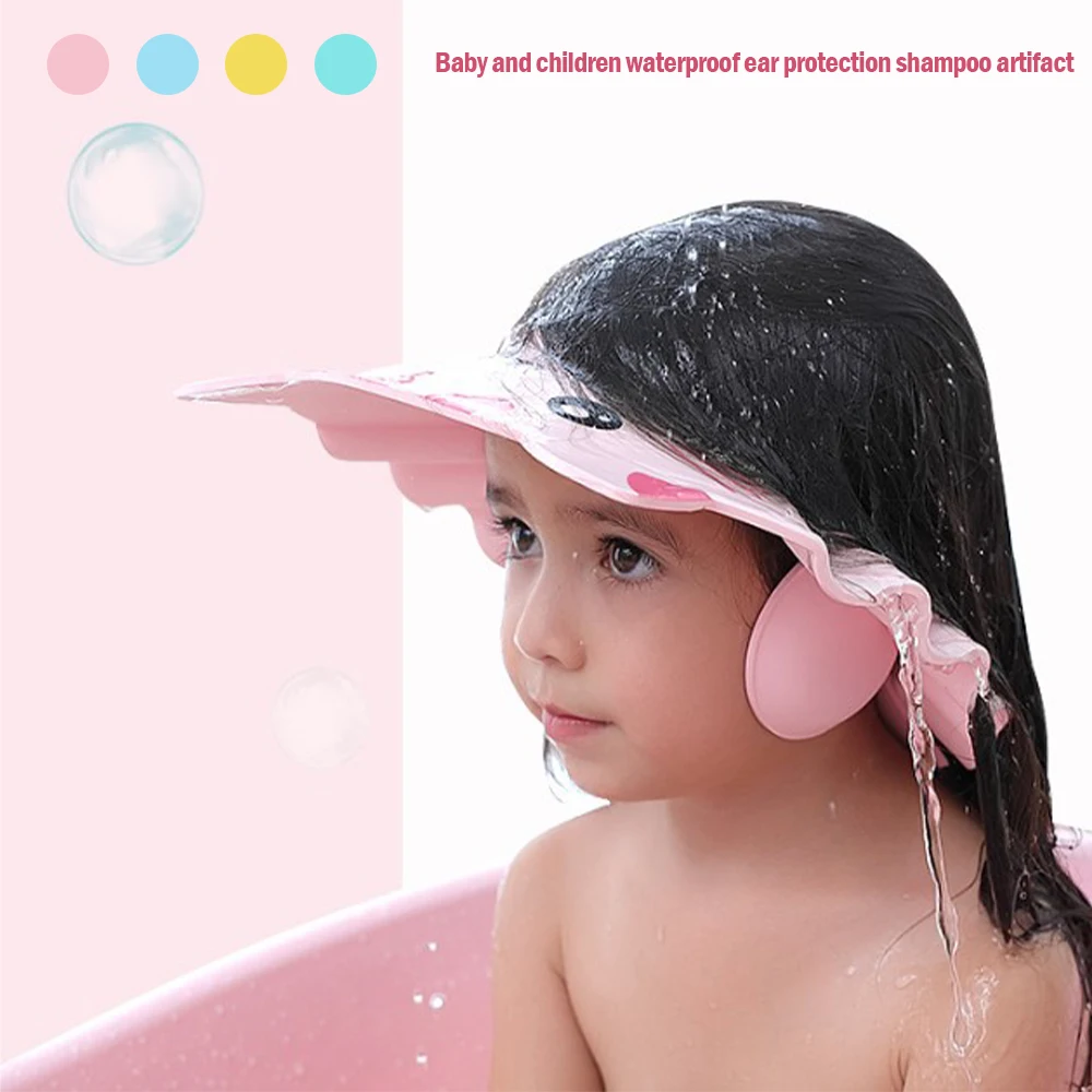 

Baby Shower Cap Adjustable Hair Wash Hat for Newborn Infant Ear Protection Safe Children Kids Shampoo Shield Bath Head Cover