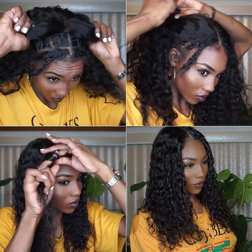 Бразильский парик с волнистыми волосами 13*4 человеческие волосы фронтальным