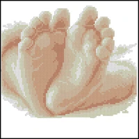 higher cotton top quality nostalgic lovely cute counted cross stitch kit 10 tiny toes infant child baby foot feet