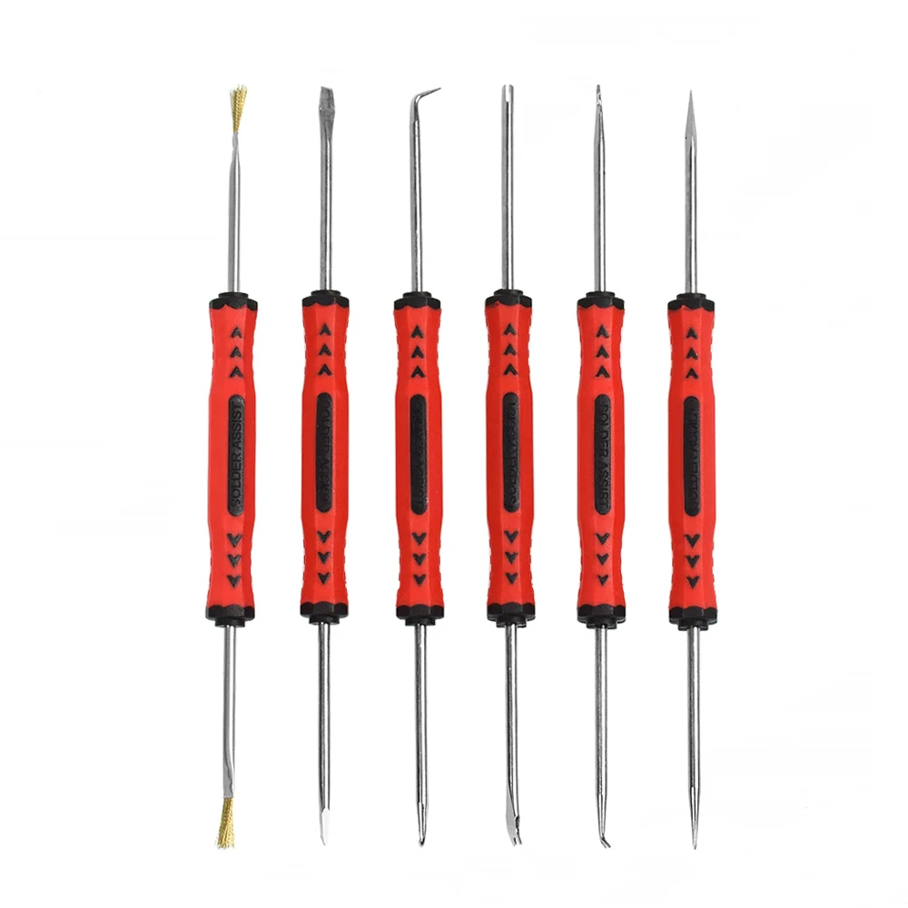 Red Solder Assist NEWACALOX 6 шт./компл. вспомогательная ручной точный инструмент Компоненты пайки шлифовальные очистки сварки монтажный комплект инструментов для ремонта - Цвет: Red Solder Assist
