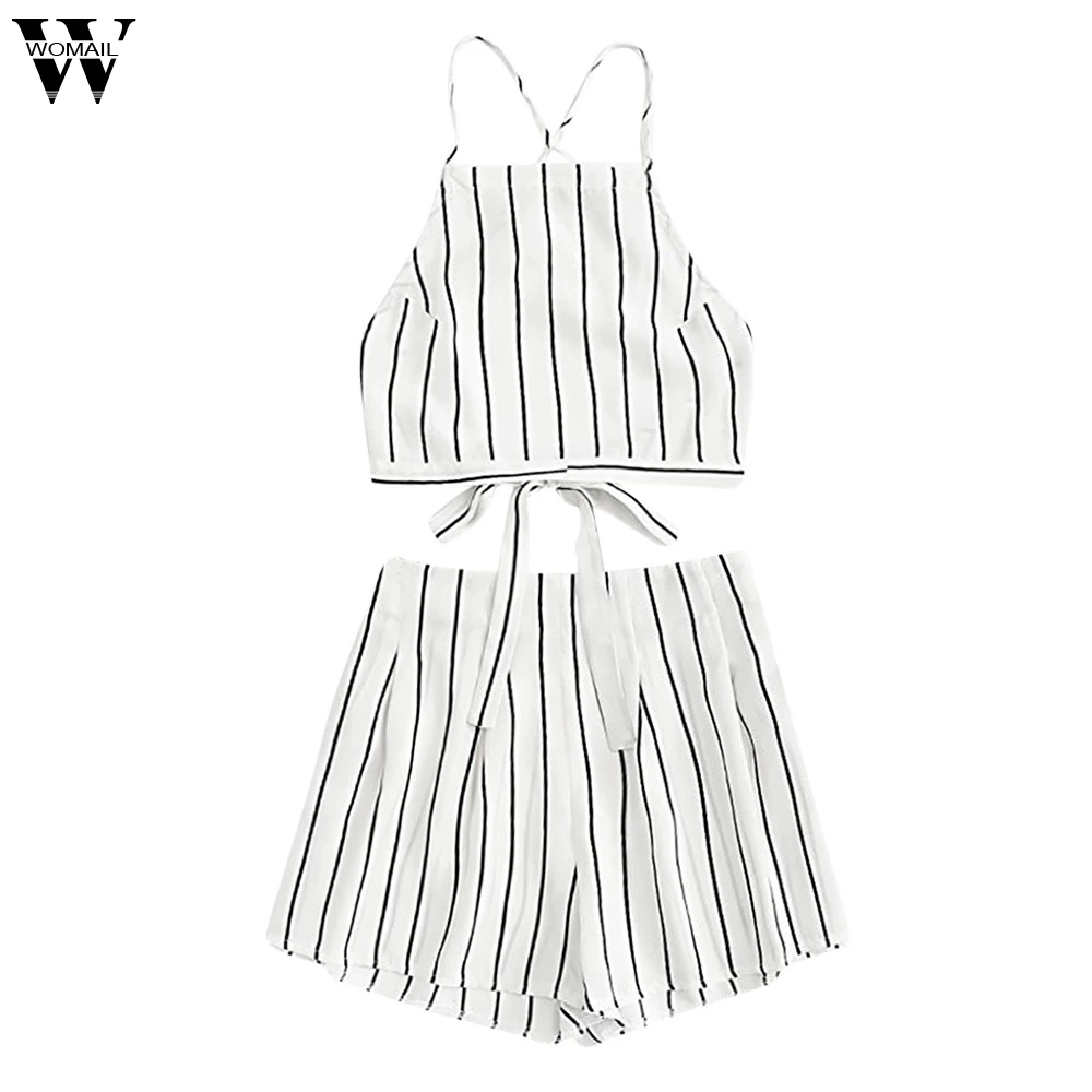 

Womail Women Sexy Club Suit Sets Floral Applique Bandage Strap Crop Cami Top With Shorts Set women Suit Sets S-XL