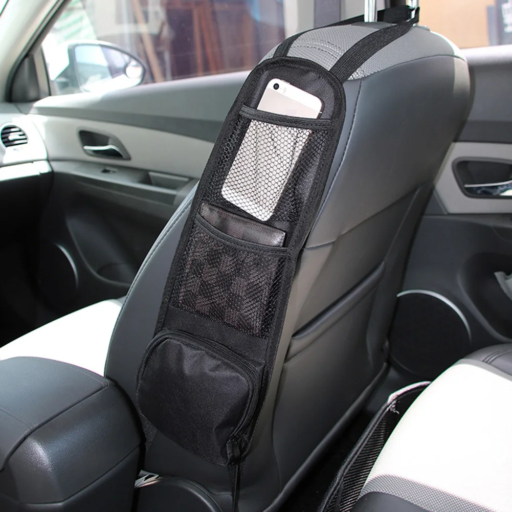 

Car Seat Storage Bag Seat Side Hanging Bag Mesh Organizer for Small Items Universal Multipurpose Car Interior Accessories