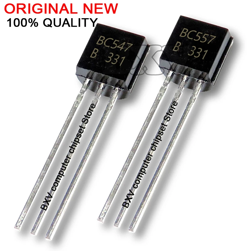 Новый и оригинальный чипсет IC TO-92 транзистор BC547 + BC557 TO92 25 пар BC547B BC557B 50 шт. |