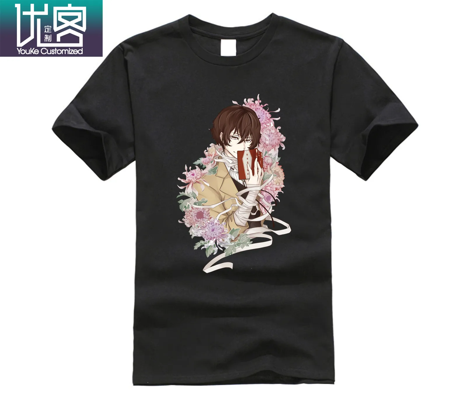 Мужские футболки Dazai Bungo Stray Dogs потрясающие с коротким рукавом и принтом из