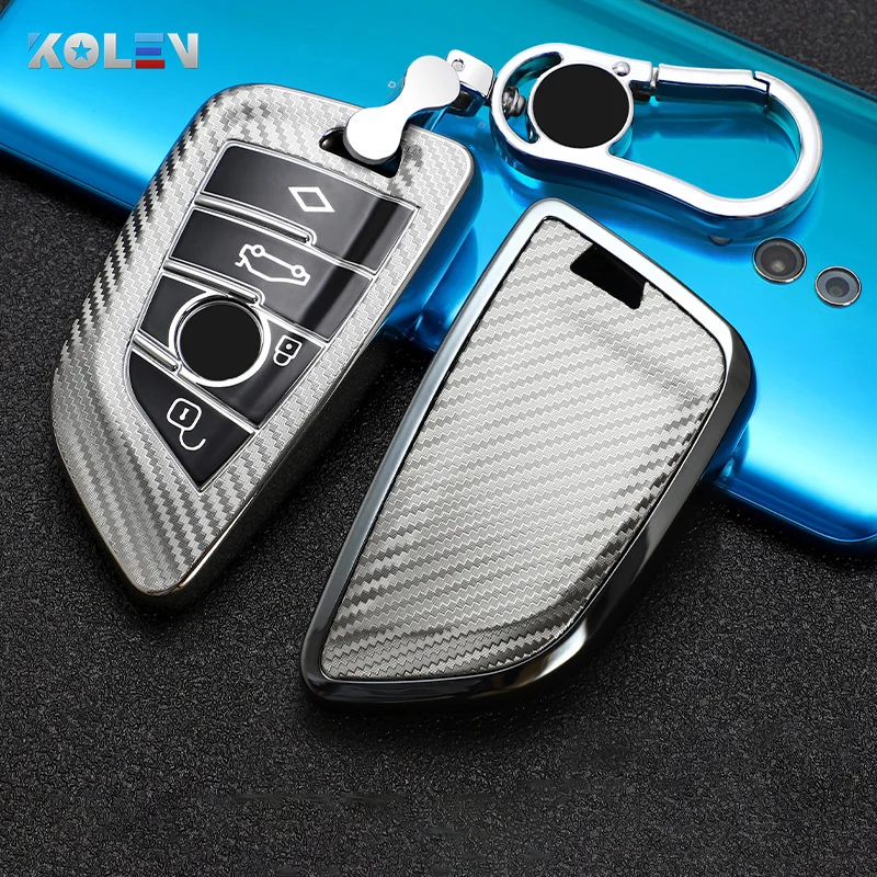 

Tpu Carbon Filber Car Key Case Cover For BMW X1 X3 X5 X6 F15 F16 F10 F30 F48 F39 G30 G11 G12 1 3 5 7 Series Remote Key Fob Shell
