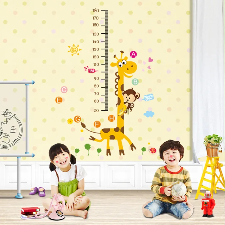 

Kids Height Chart Wall Sticker home Decor Cartoon Giraffe Height Ruler Home Decoration room Decals Wall Art Sticker
