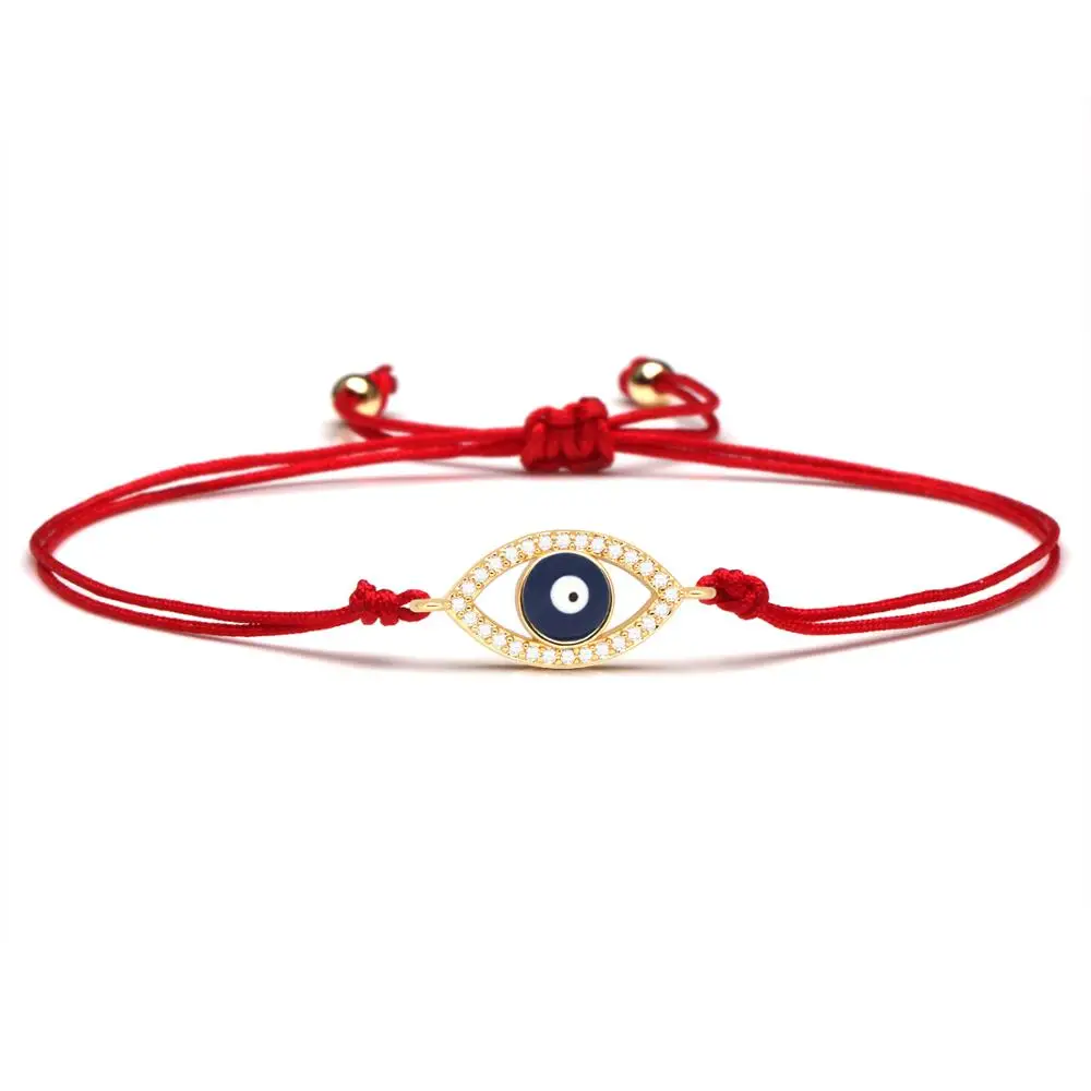 Белый кубический цирконий камни голубой сглаз очаровательный браслет для женщин