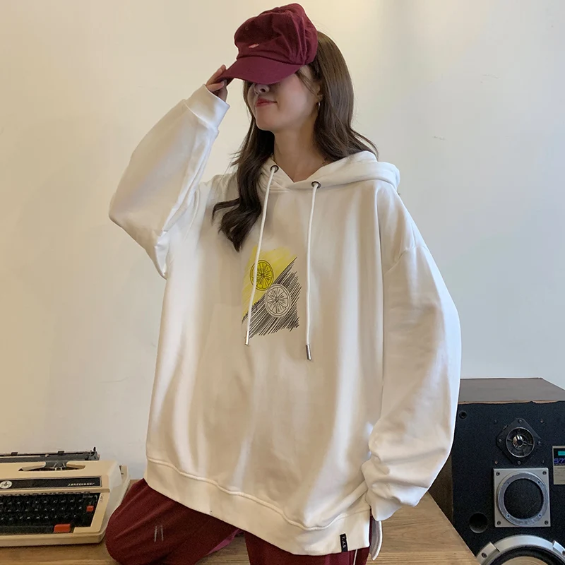 

Модный Женский свитшот с милым мультяшным принтом для девушек повседневные толстовки большого размера в японском стиле свободные Осенние ...