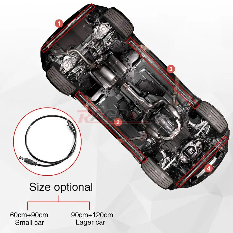 

4x Car Underglow Flexible Strip LED Remote /APP Control RGB LED Strip Under Automobile Chassis Tube Underbody System Neon Light