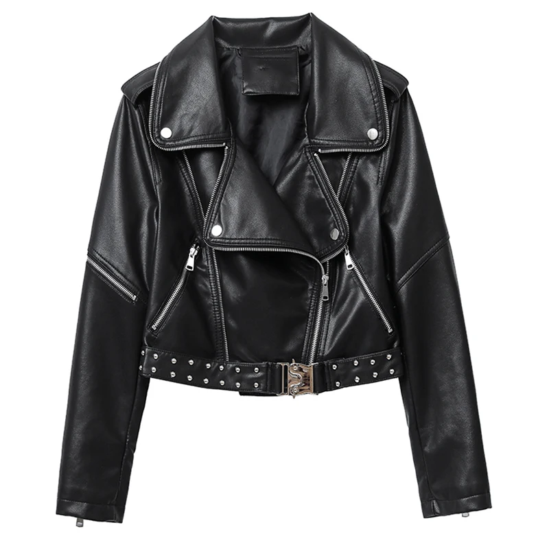 Куртка женская из искусственной кожи Осень-зима | Женская одежда