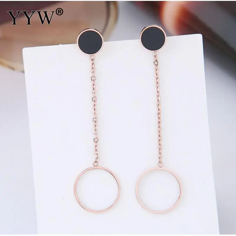 Модные женские серьги-капли из титановой стали Длинная подвеска с пончиком Jhumka