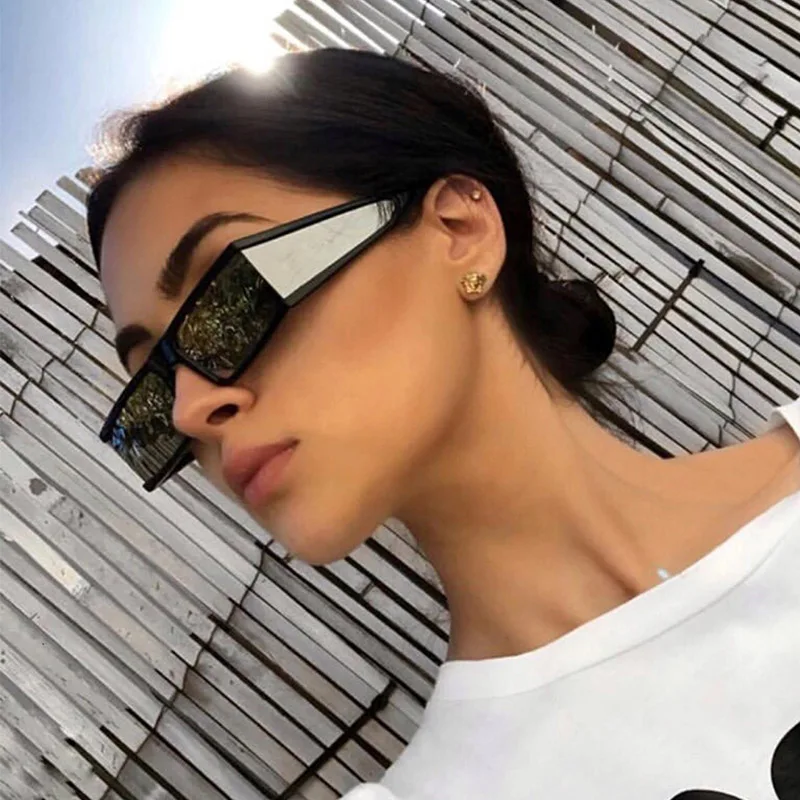 Очки солнцезащитные женские зеркальные винтажные маленькие квадратные модные
