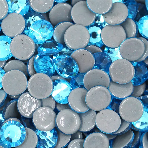 12Aquamarine Высокое качество горячей фиксации страз стекла многоцветные стрейч-планка Стразы для одежды гладить на камни и кристаллы SS6-SS30 - Цвет: 12Aquamarine