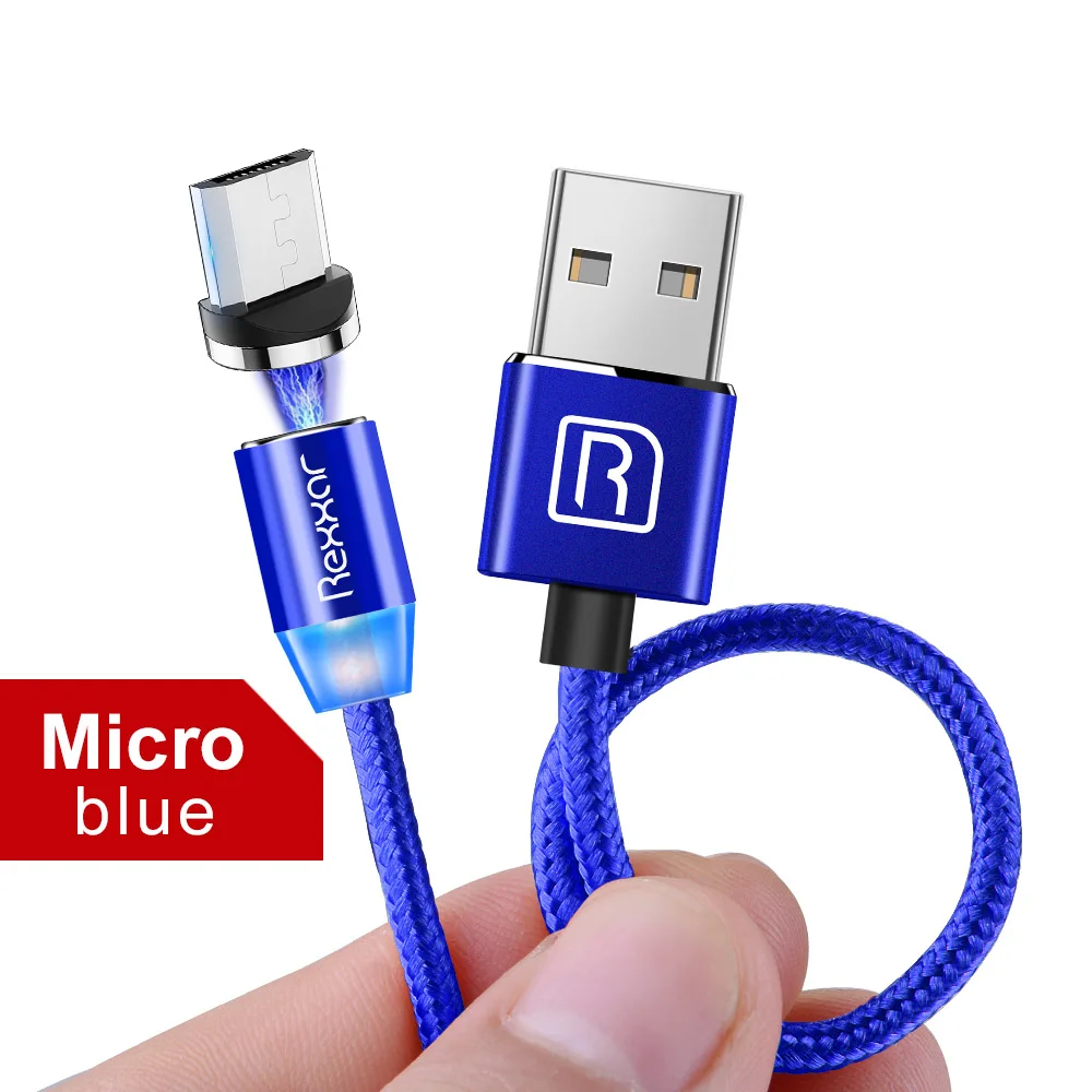 Blue Micro USB Kit Магнитный usb-кабель для быстрой зарядки, кабель USB type C, Магнитный зарядный кабель Micro usb, кабель для мобильного телефона, usb-шнур для iphone, samsung - Цвет: Blue Micro USB Kit