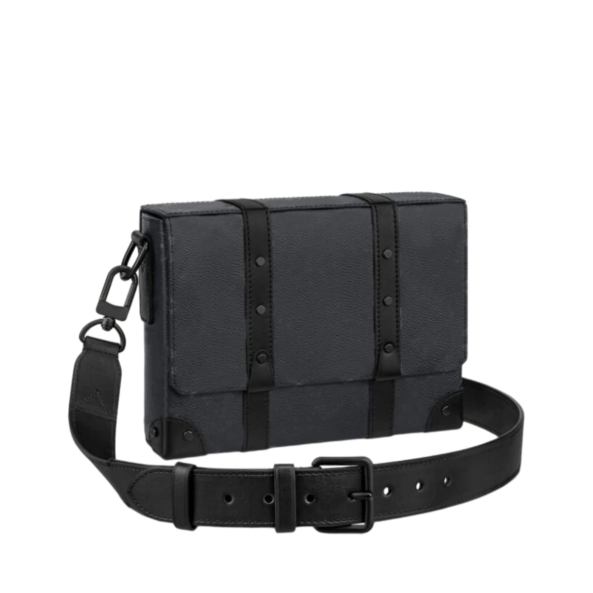 Скидка Серебристая заклепка металлическая красочная Брезентовая кожа с магнитной застежкой Мужская модная сумка-мессенджер мужская сумка через ...