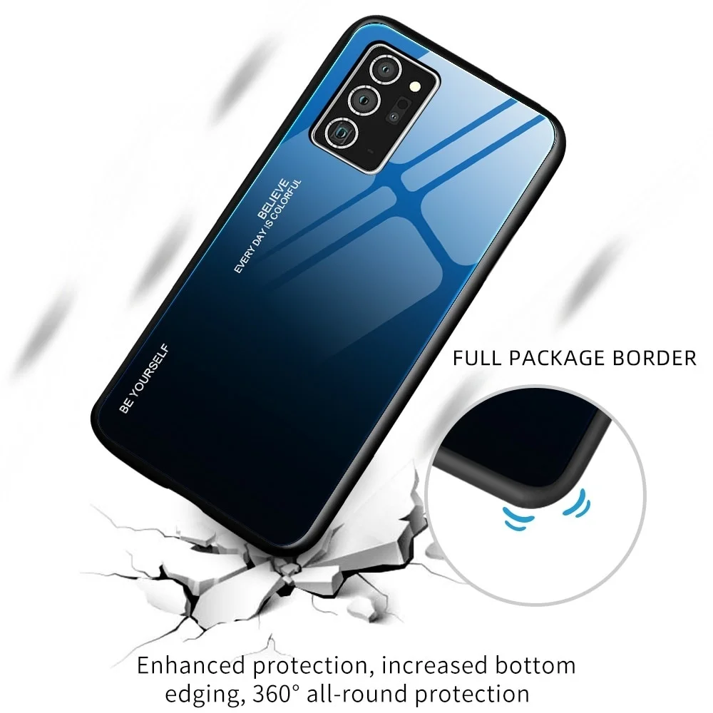 Mirror Gradient Tempered Glass Case For Samsung Galaxy A51 A71 On SM A515F A715F A 51 Back Phone Cover | Мобильные телефоны и