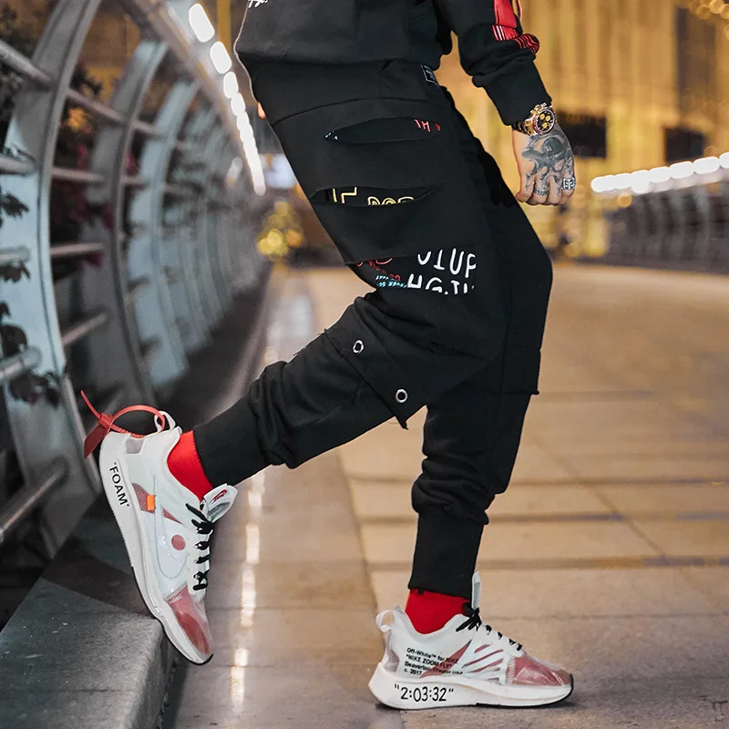 

Sweatpants Men Hip Hop Cotton Hole Ripped Joggers Pants Harem Pants Male Fashion Casual Trousers Men Streetwear Harajuku Pants