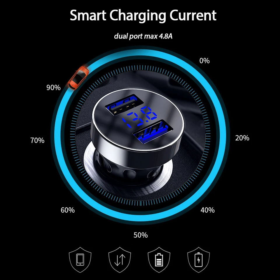 Автомобильное зарядное устройство 30 Вт Quick Charge 3 0 2 USB для Xiaomi mi 10 Pro Samsung Galaxy S20 Dual