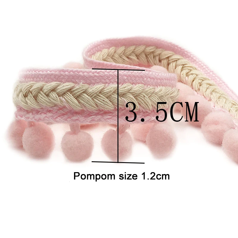 

Pompom Trim Lace Ribbon for Craft DIY Wedding Decoration Sewing on Cloth Accessory 3.5cm Diy Handmade Patchwork Polyester 1yard