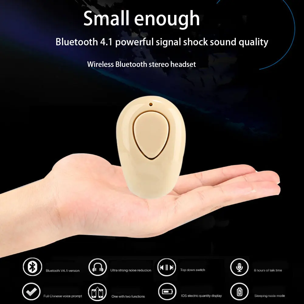 S520 мини беспроводные Bluetooth наушники спортивный динамик гарнитура стерео невидимый наушник с микрофоном для samsung Xiaomi всех телефонов