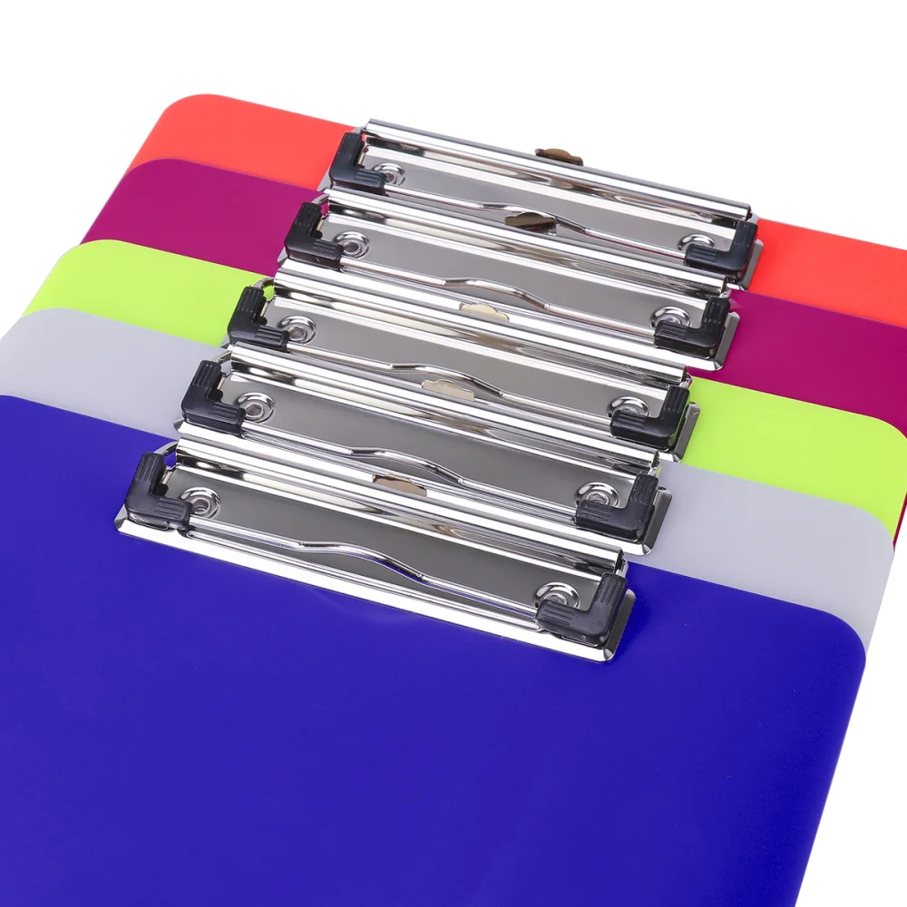 

5pcs Opaque Colorful Clip Board A4 Clipboards for Memo Paper Files Holding