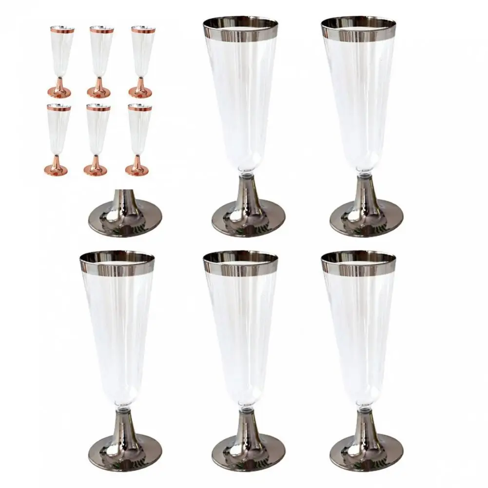

Unique Champagne Glass Eye-catching 3 Colors Beautiful Golden Rim Wine Glass Wine Pokal Wine Glass 6Pcs/Set