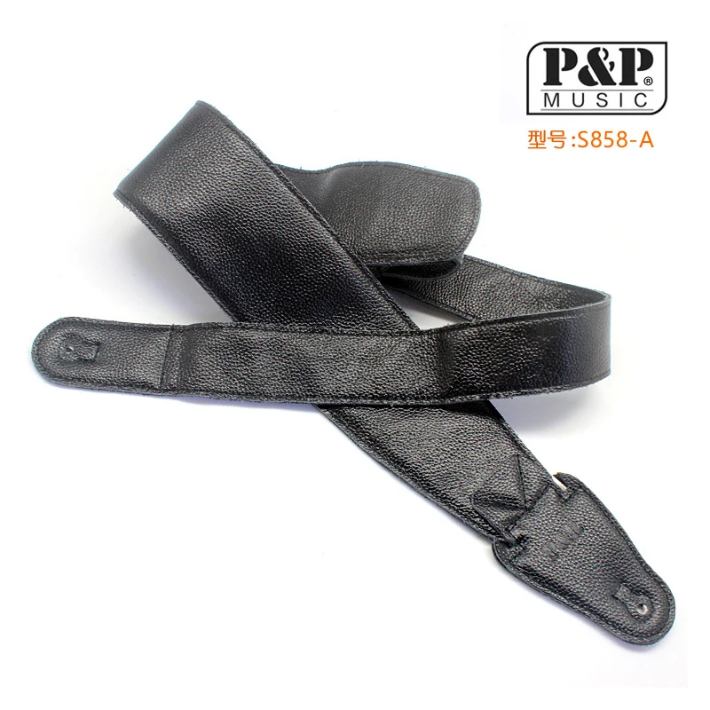 Ремешок для гитары из натуральной кожи широкий ремешок электрогитары однотонный