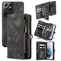 luxury card wallet case for samsung galaxy s20 s21 plus ultra note 20 ultra case removable pu leather magnetic flip cover