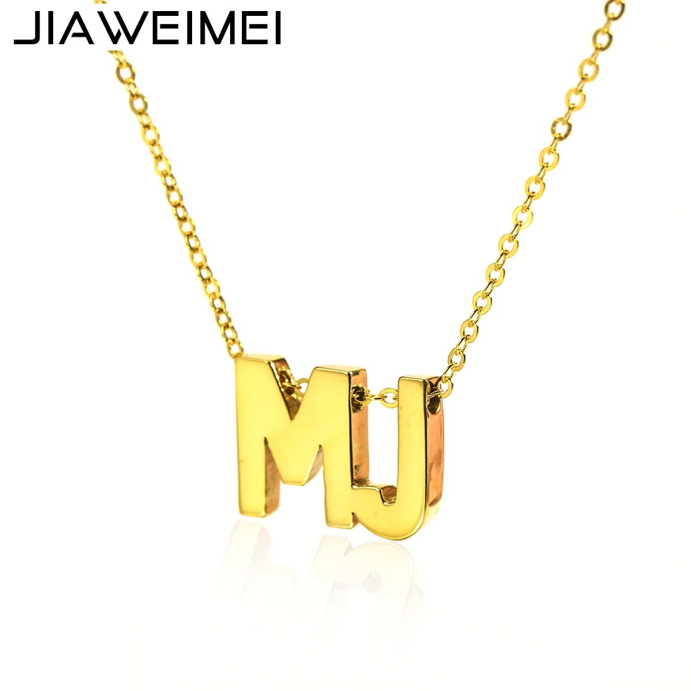 Изысканная Золотая Персонализированная ожерелье с 2 буквами для женщин и девушек