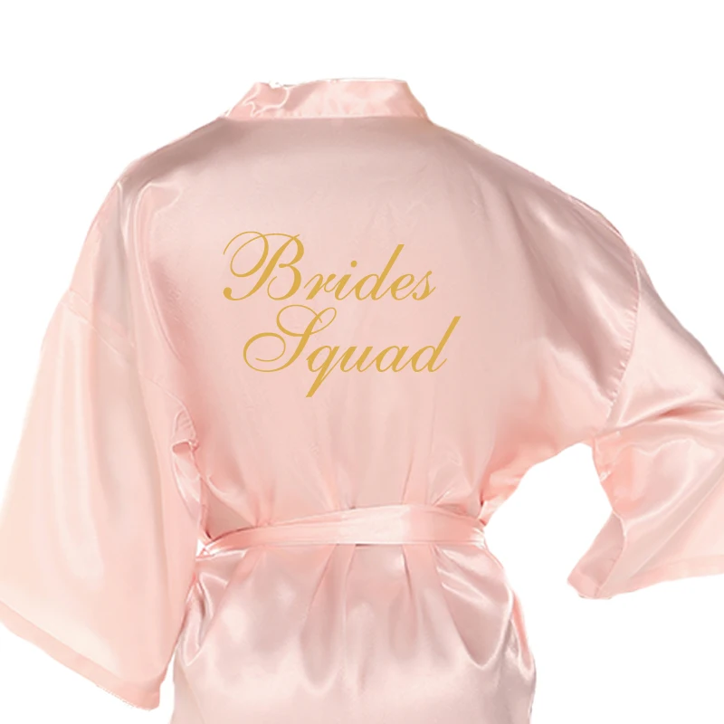 Светильник-розовый халат для невесты Атласный Женский сексуальный блестящий