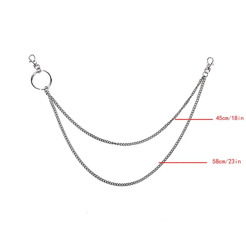 2 слоя 58 см Рок Хип хоп панк брюки хипстерские брелки уличное большое кольцо авто