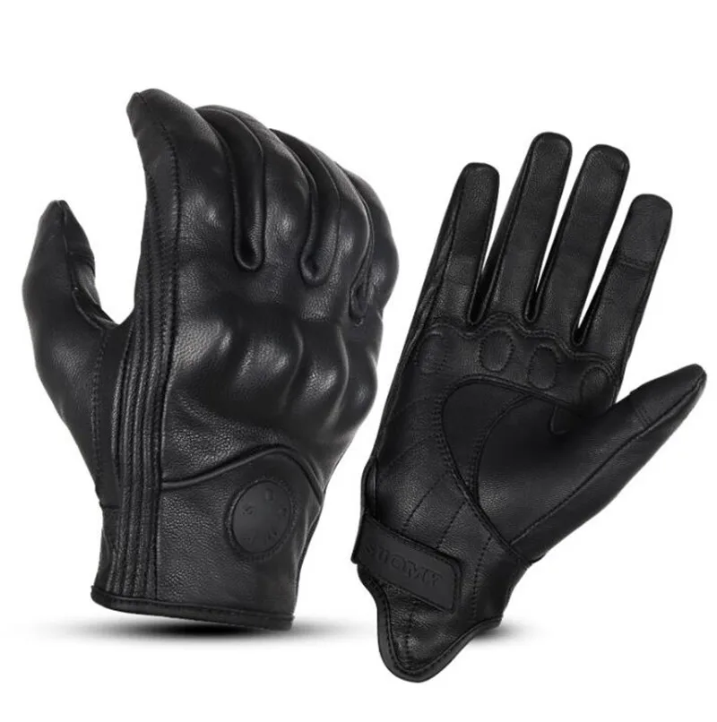 

Summer Breathable Real Leather Motorcycle Gloves Touch Guantes Moto Fist Palm Protect Men Racing Motocross Gloves