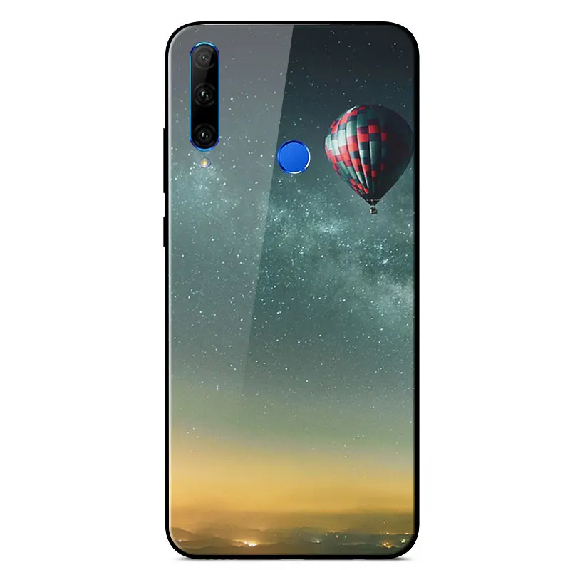

Silicone Case For Honor 20 Lite Mirror Painted Scratch resistant Tempered glass Shockproof Back Cover For Honor 20 Lite Cover